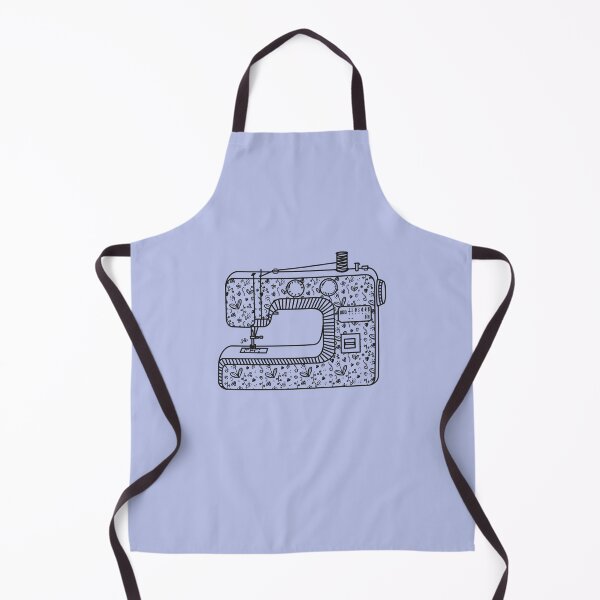 Item preview, Floral Sewing Machine line art drawing by SewLalla designed and sold by SewLalla.