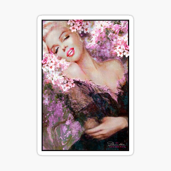 Marilyn Cherry Blossoms Pink Sticker