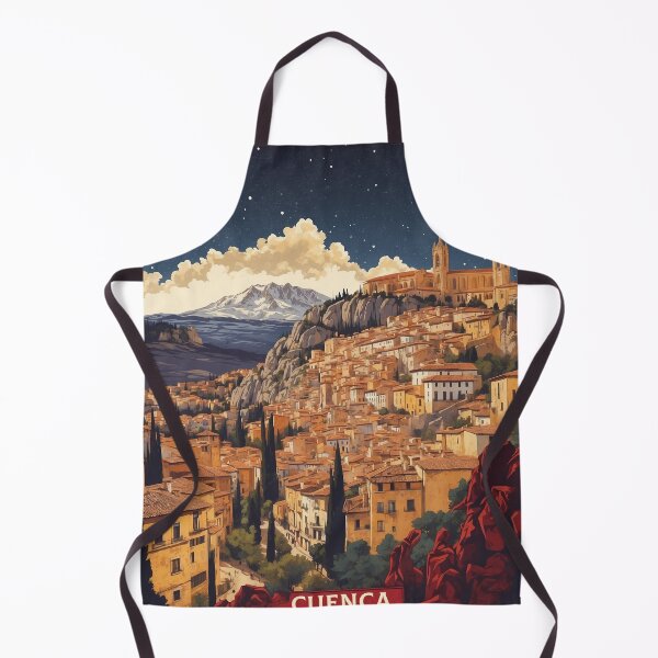 Item preview, Cuenca Spain Starry Night and Moon Tourism Vintage Poster designed and sold by TravelersGems.