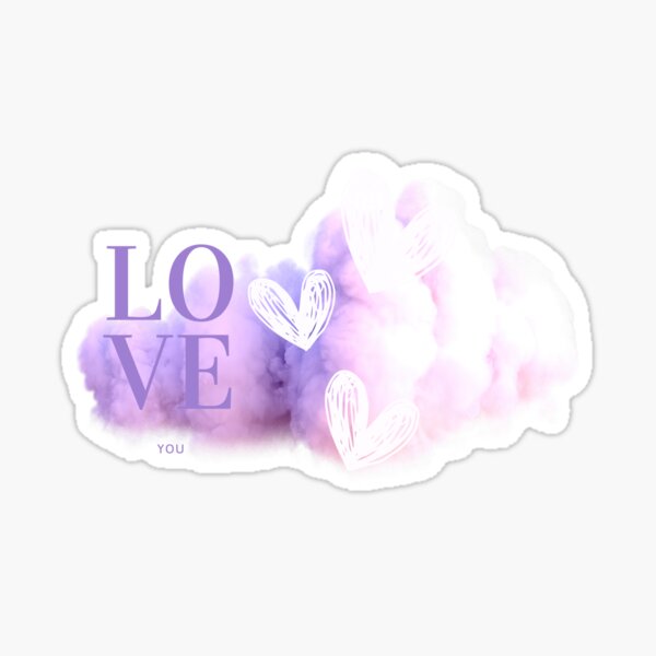 Love me - Pink Cloud Heart Sticker