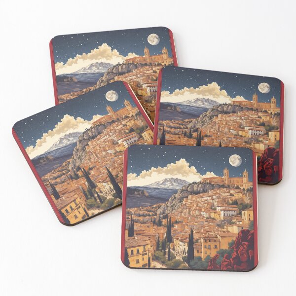 Item preview, Cuenca Spain Starry Night and Moon Tourism Vintage Poster 2 designed and sold by TravelersGems.