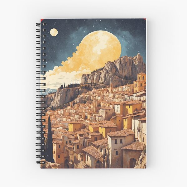 Item preview, Cuenca Spain Starry Night and Moon Tourism Vintage Poster 3 designed and sold by TravelersGems.