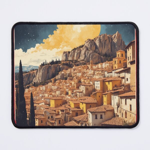 Item preview, Cuenca Spain Starry Night and Moon Tourism Vintage Poster 3 designed and sold by TravelersGems.