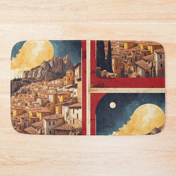 Item preview, Cuenca Spain Starry Night and Moon Tourism Vintage Poster 4 designed and sold by TravelersGems.
