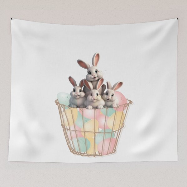 Item preview, Cute Bunny Rabbit Stack, Easter Bunny Cartoon Rabbit Gifts designed and sold by Cuteanimalgifts.