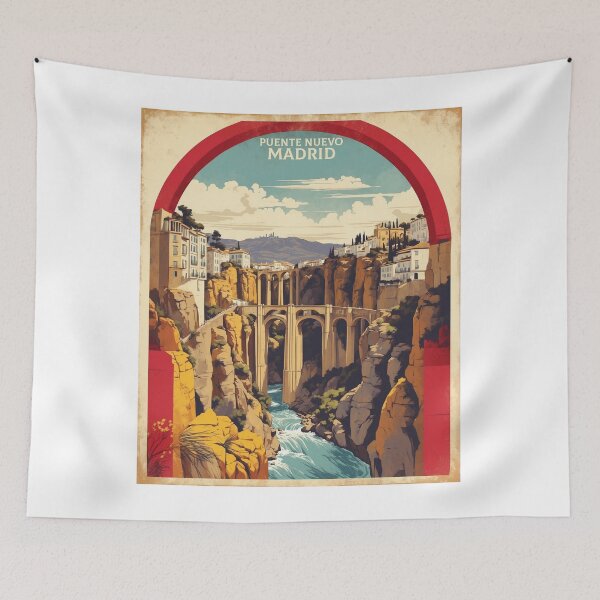 Item preview, Puente Nuevo Madrid Spain Tourism Vintage Poster designed and sold by TravelersGems.