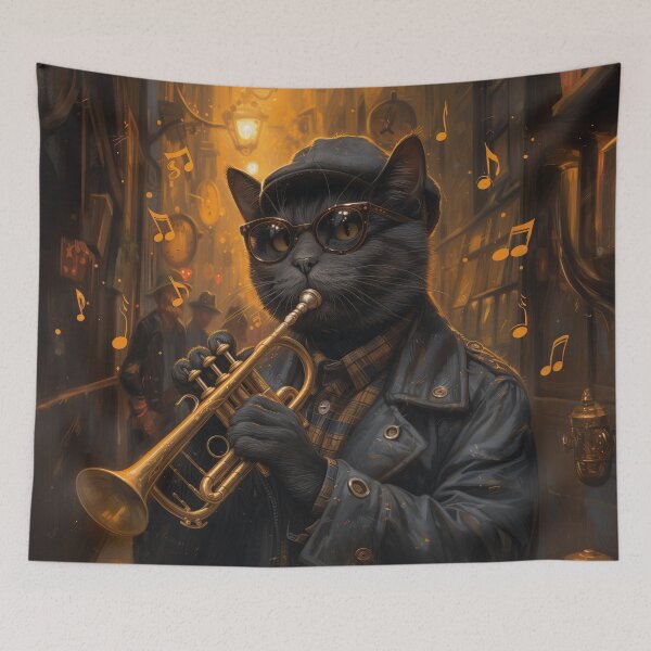Item preview, Jazz Night Alley Cat designed and sold by Catloaf Art.