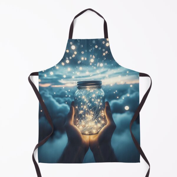 Item preview, Starry Night Aesthetic - A dreamy and magical photo of a hand holding a jar of lights designed and sold by DivineMelle.