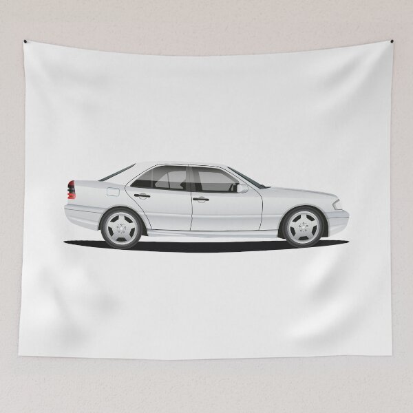 Item preview, W202 C180 Silver Grey Car Art designed and sold by ed-designs.