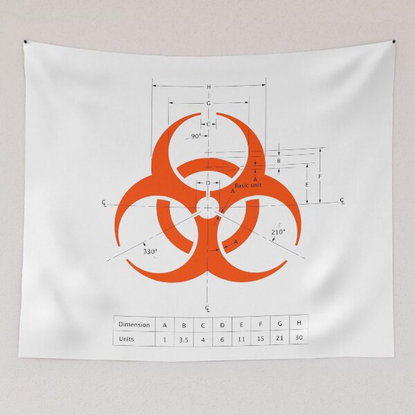 Item preview, Biohazard warning sign with dimensions designed and sold by Rupert Russell.