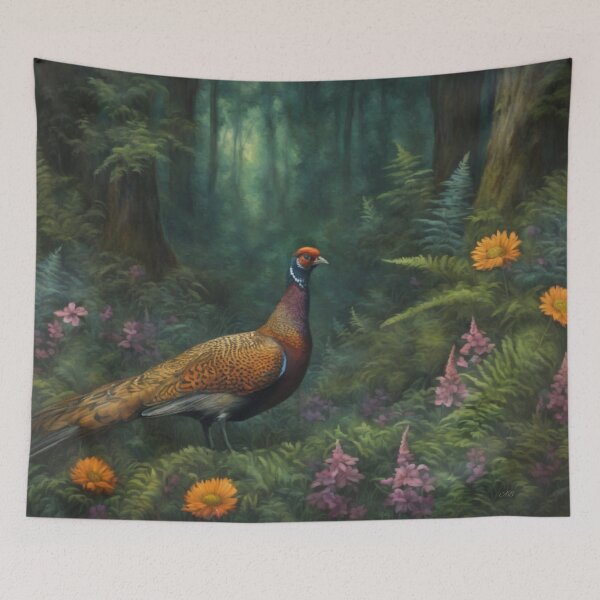 Item preview, Pheasant in a Moody Forest  designed and sold by AugustBrennan.