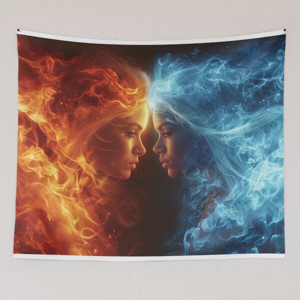 Item preview, Faces of Fire and Ice designed and sold by Catloaf Art.