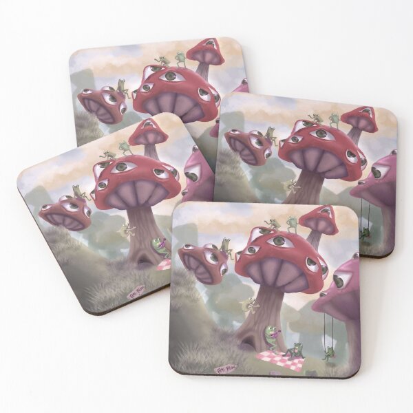 Item preview, Froggy picnic in mushroom land designed and sold by Paigey-doodles.