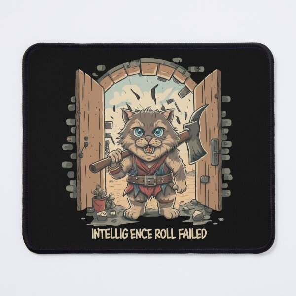 Item preview, Intelligence Roll Failed, Barbarian Cat designed and sold by Krieghorn.