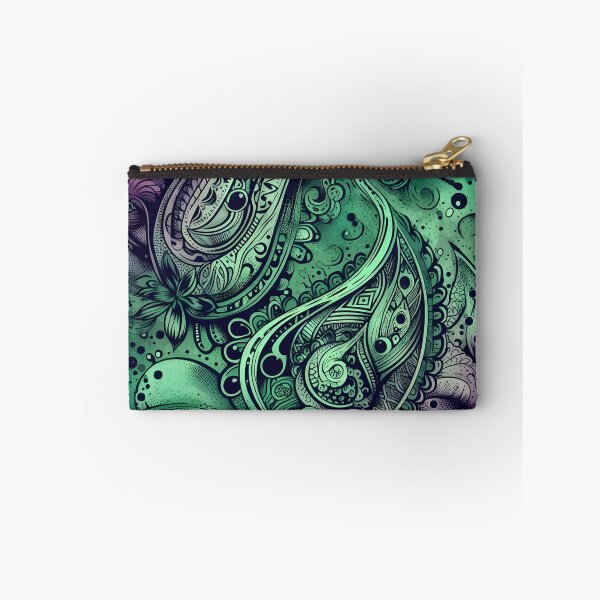 Item preview, Modern Paisley pattern in green to purple fade designed and sold by Inkstorm-London.