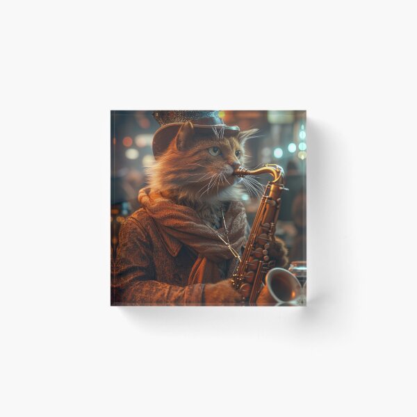 Item preview, Cute Animals-Feline Sax Cool Cat Jazz-C127-1 designed and sold by MPCFICTION.