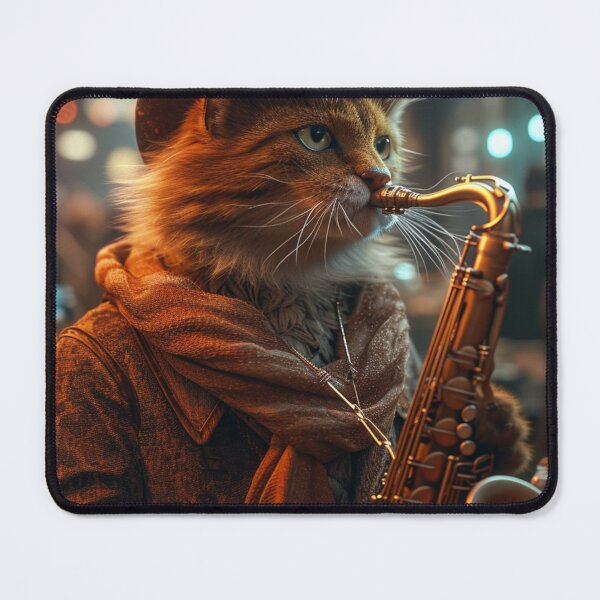 Item preview, Cute Animals-Feline Sax Cool Cat Jazz-C127-1 designed and sold by MPCFICTION.