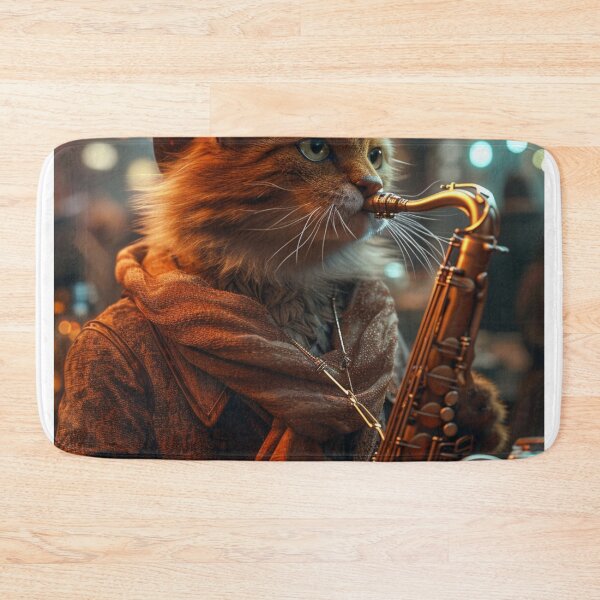 Item preview, Cute Animals-Feline Sax Cool Cat Jazz-C127-1 designed and sold by MPCFICTION.