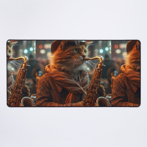 Item preview, Cute Animals-Feline Sax Cool Cat Jazz-C127-1 designed and sold by MPCFICTION.