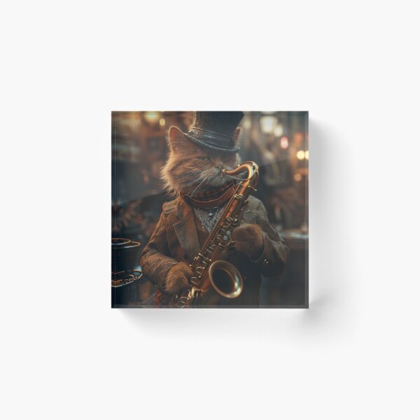 Item preview, Cute Animals-Feline Sax Cool Cat Jazz-C127-2 designed and sold by MPCFICTION.