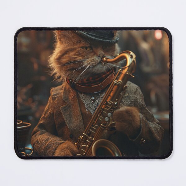 Item preview, Cute Animals-Feline Sax Cool Cat Jazz-C127-2 designed and sold by MPCFICTION.