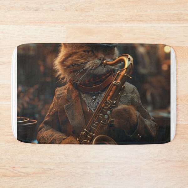 Item preview, Cute Animals-Feline Sax Cool Cat Jazz-C127-2 designed and sold by MPCFICTION.