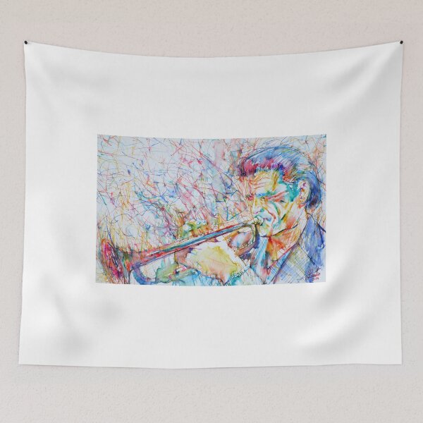 Item preview, CHET BAKER watercolor and colored pens portrait designed and sold by lautir.