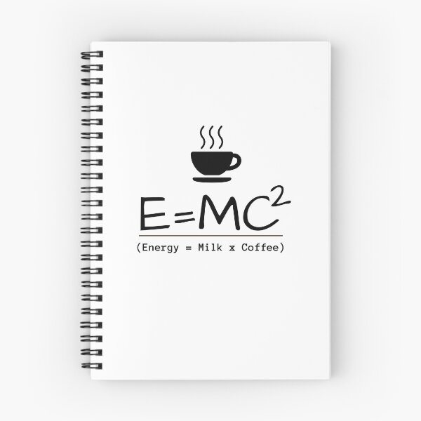 Item preview, Albert Einstein E=MC2, theory of caffeine, science joke, physics joke, energy, milk, coffee, white aesthetic designed and sold by lagunaklein.