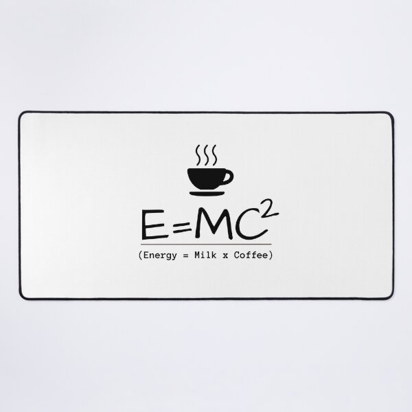 Item preview, Albert Einstein E=MC2, theory of caffeine, science joke, physics joke, energy, milk, coffee, white aesthetic designed and sold by lagunaklein.