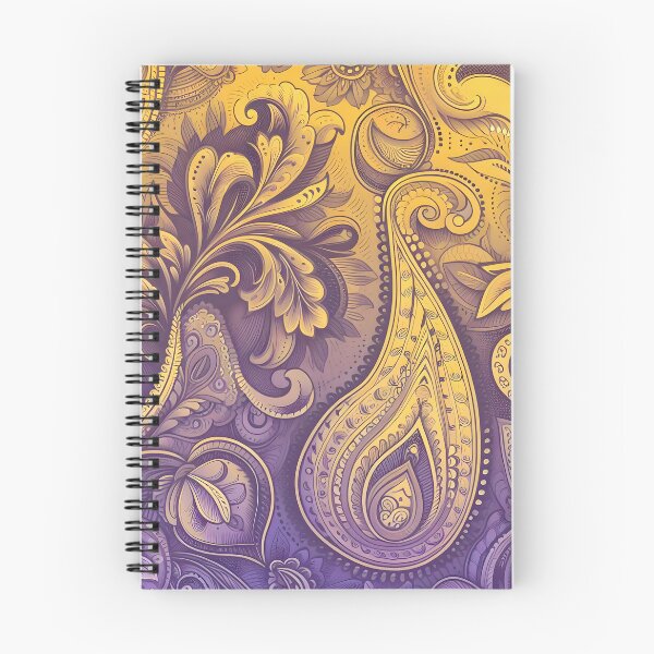 Item preview, Yellow to purple modern Paisley pattern fade designed and sold by Inkstorm-London.