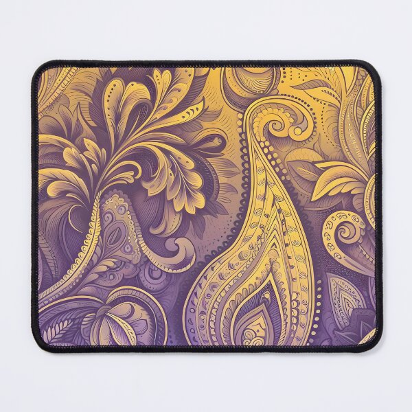 Item preview, Yellow to purple modern Paisley pattern fade designed and sold by Inkstorm-London.