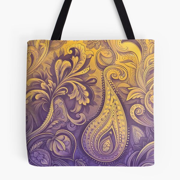 Item preview, Yellow to purple modern Paisley pattern fade designed and sold by Inkstorm-London.