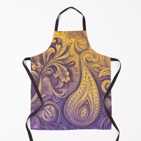 Item preview, Yellow to purple modern Paisley pattern fade designed and sold by Inkstorm-London.