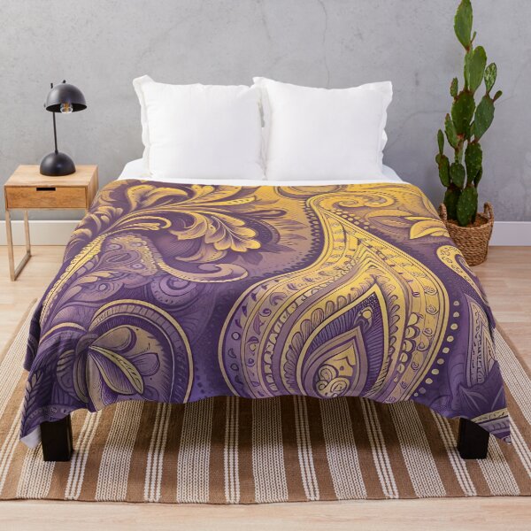 Item preview, Yellow to purple modern Paisley pattern fade designed and sold by Inkstorm-London.