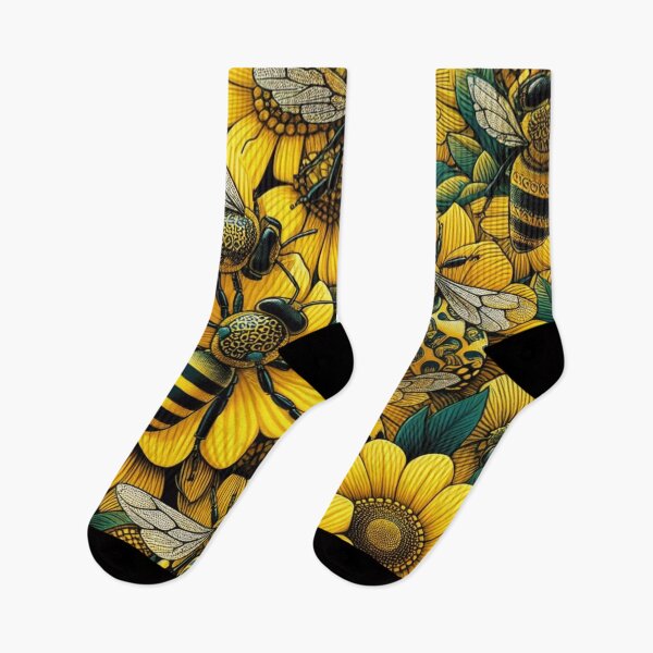 Item preview, Bees Pattern - Vibrant Yellow, Black, and White Color Palette designed and sold by asbno19.