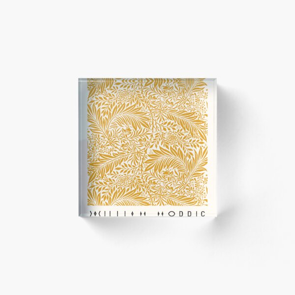Item preview, William Morris Larkspur Mustard Yellow Floral Pattern Exhibition designed and sold by koovoxdogs.