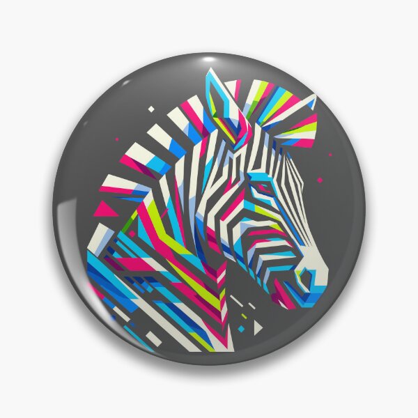 Artikelvorschau, Neon-Zebra-Kunst: Geometrisches Design trifft auf elektrischen Stil entworfen und verkauft von Nimira.