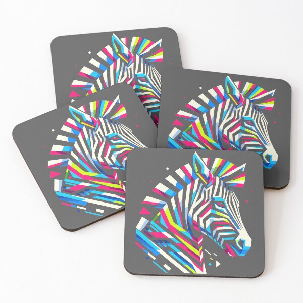 Item preview, Neon Zebra Art: Geometric Design Meets Electric Style designed and sold by Nimira.
