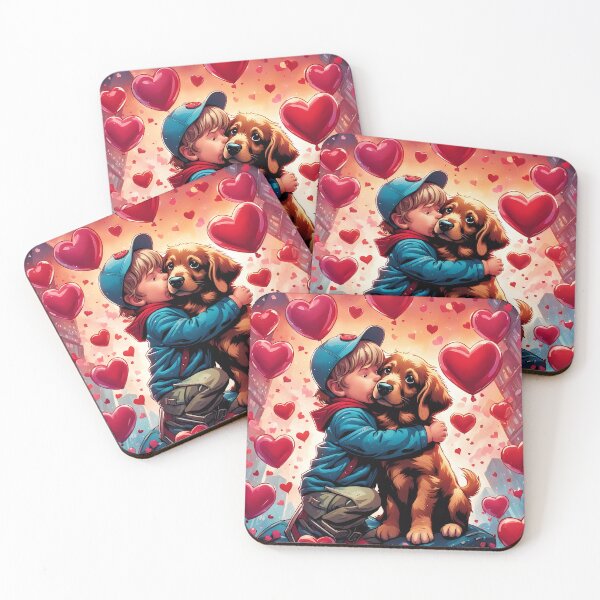Item preview, Toddlers celebrating Valentines day with a puppy designed and sold by Colin Bentham.