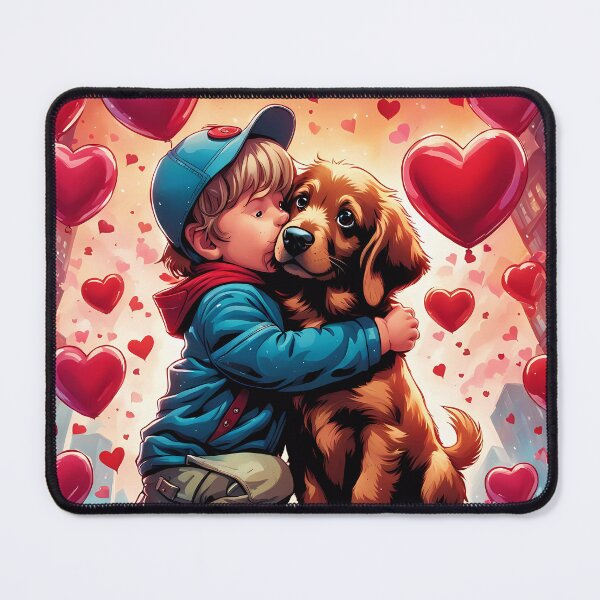 Item preview, Toddlers celebrating Valentines day with a puppy designed and sold by Colin Bentham.