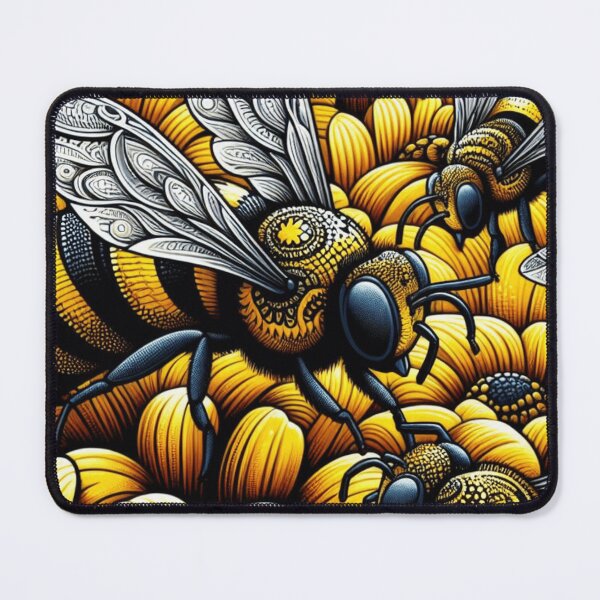 Item preview, Bees Pattern - Vibrant Yellow, Black, and White Color Palette designed and sold by asbno19.