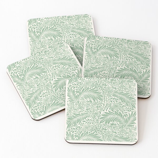 Item preview, William Morris Exhibition Poster Larkspur Sage Green Floral Textile Pattern designed and sold by koovoxdogs.