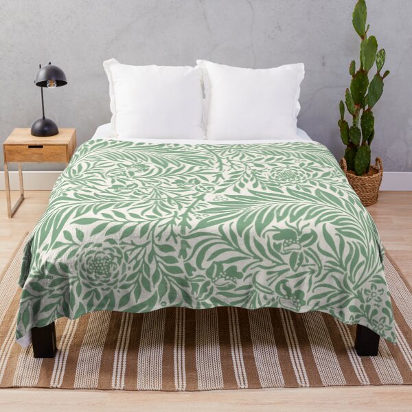 Item preview, William Morris Exhibition Poster Larkspur Sage Green Floral Textile Pattern designed and sold by koovoxdogs.
