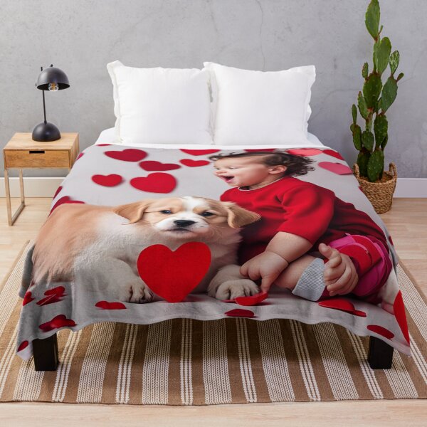 Item preview, Toddler celebrating Valentines day with a puppy designed and sold by Colin Bentham.