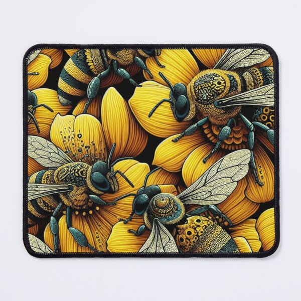 Item preview,  Bees Pattern - Vibrant Yellow, Black, and White Color Palette designed and sold by asbno19.
