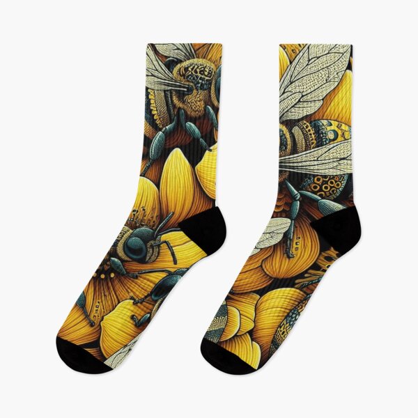 Item preview,  Bees Pattern - Vibrant Yellow, Black, and White Color Palette designed and sold by asbno19.