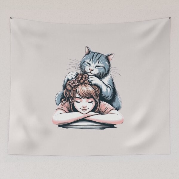 Item preview, cat treating a girls head Classic T-Shirt funny,lovely,Beauty,kind... designed and sold by NIZAR  din⭐⭐⭐⭐⭐.