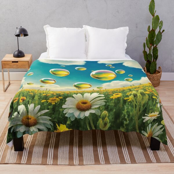 Item preview, Bubbles Rising From Green Meadow on a Sunny Day with Clouds designed and sold by Loving Nature Gifts.