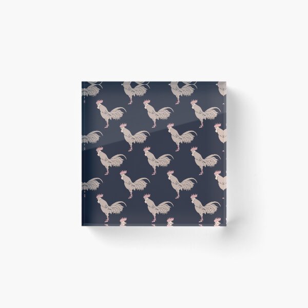 Item preview, marching roosters on black designed and sold by colorofmagic.