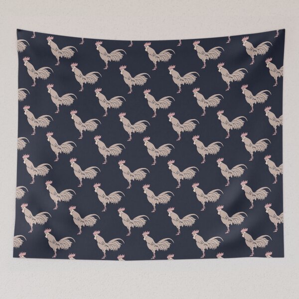 Item preview, marching roosters on black designed and sold by colorofmagic.